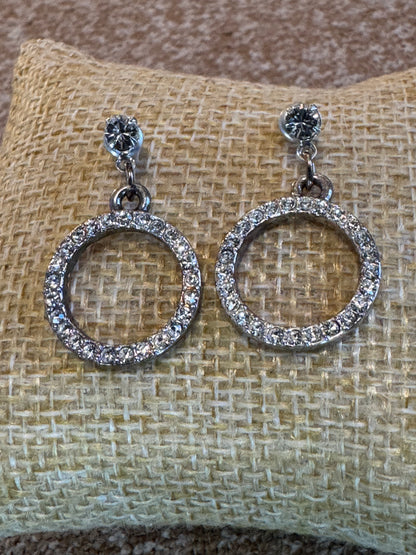 Crystal Hoop and Crystal Stud Earrings