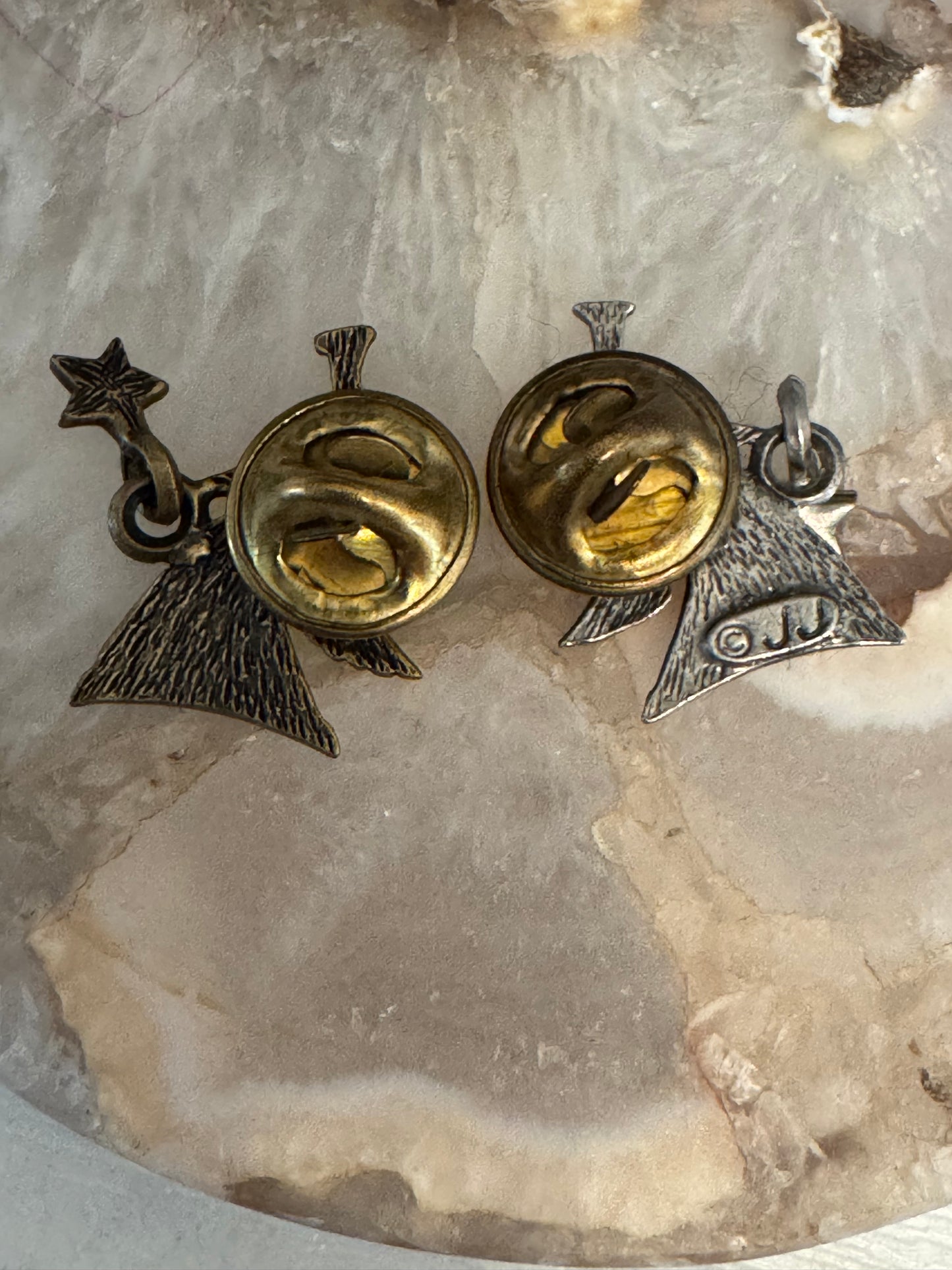 Set of Vintage JJ Angel Pins – Blowing Horn with Dangling Star