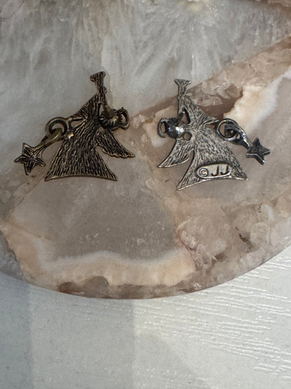 Set of Vintage JJ Angel Pins – Blowing Horn with Dangling Star