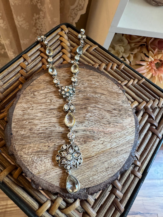 Liz Claiborne Vintage "Crazy Horse" Revivalist Y-Shaped Crystal Necklace
