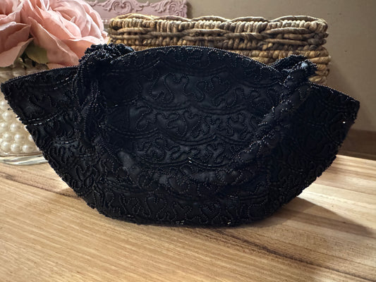 Vintage 1940s–1950s “Bags by Josef” Hand-Beaded Black Evening Bag — Made in U.S.A. - Rare Find! Collector's Item!