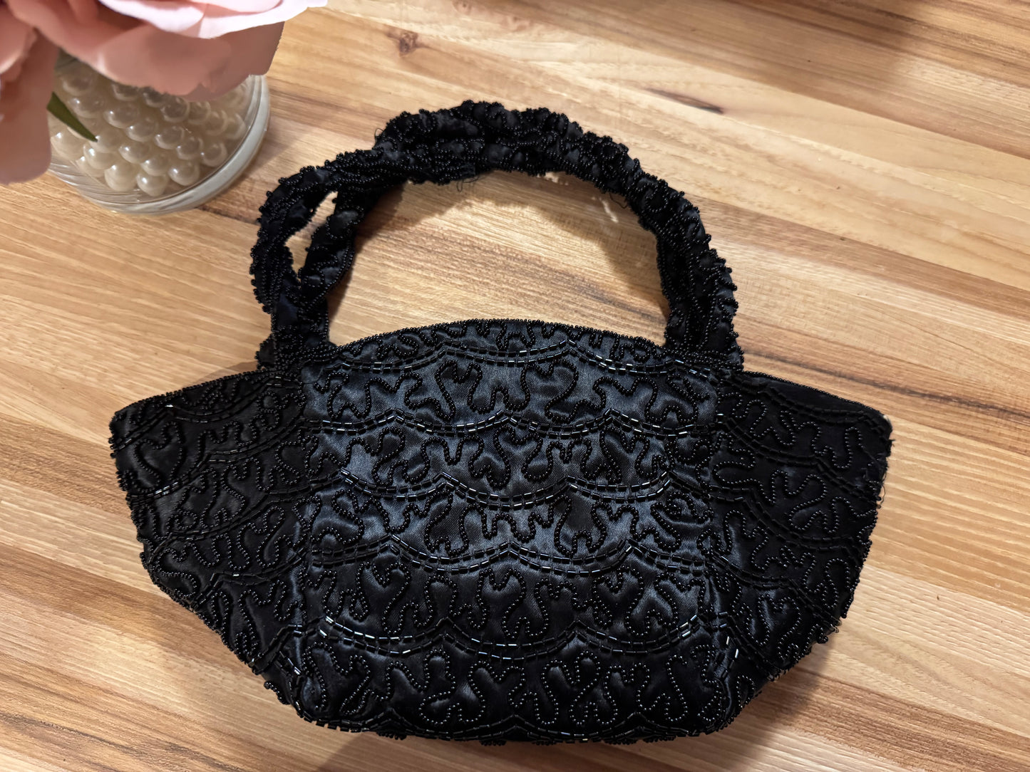 Vintage 1940s–1950s “Bags by Josef” Hand-Beaded Black Evening Bag — Made in U.S.A. - Rare Find! Collector's Item!