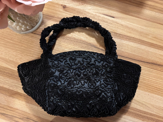 Vintage 1940s–1950s “Bags by Josef” Hand-Beaded Black Evening Bag — Made in U.S.A. - Rare Find! Collector's Item!