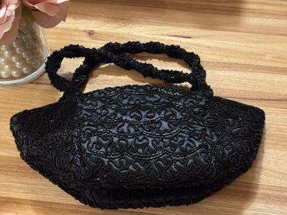Vintage 1940s–1950s “Bags by Josef” Hand-Beaded Black Evening Bag — Made in U.S.A. - Rare Find! Collector's Item!