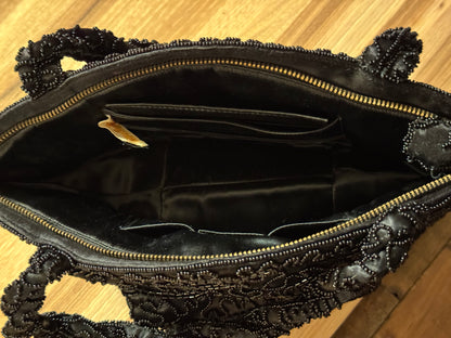 Vintage 1940s–1950s “Bags by Josef” Hand-Beaded Black Evening Bag — Made in U.S.A. - Rare Find! Collector's Item!