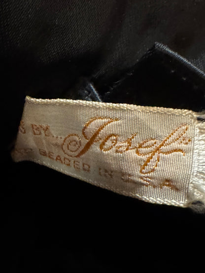 Vintage 1940s–1950s “Bags by Josef” Hand-Beaded Black Evening Bag — Made in U.S.A. - Rare Find! Collector's Item!