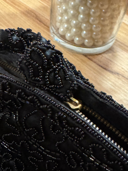 Vintage 1940s–1950s “Bags by Josef” Hand-Beaded Black Evening Bag — Made in U.S.A. - Rare Find! Collector's Item!