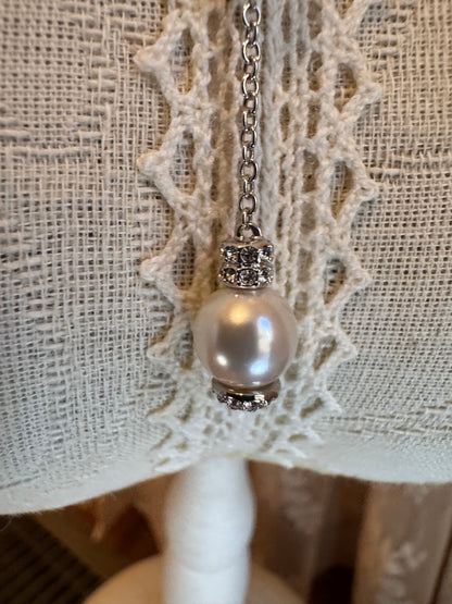 Nadri Faux Pearl & Cubic Zirconia Y-Necklace & Earring Set – Silver-Tone Lariat Bridal Design