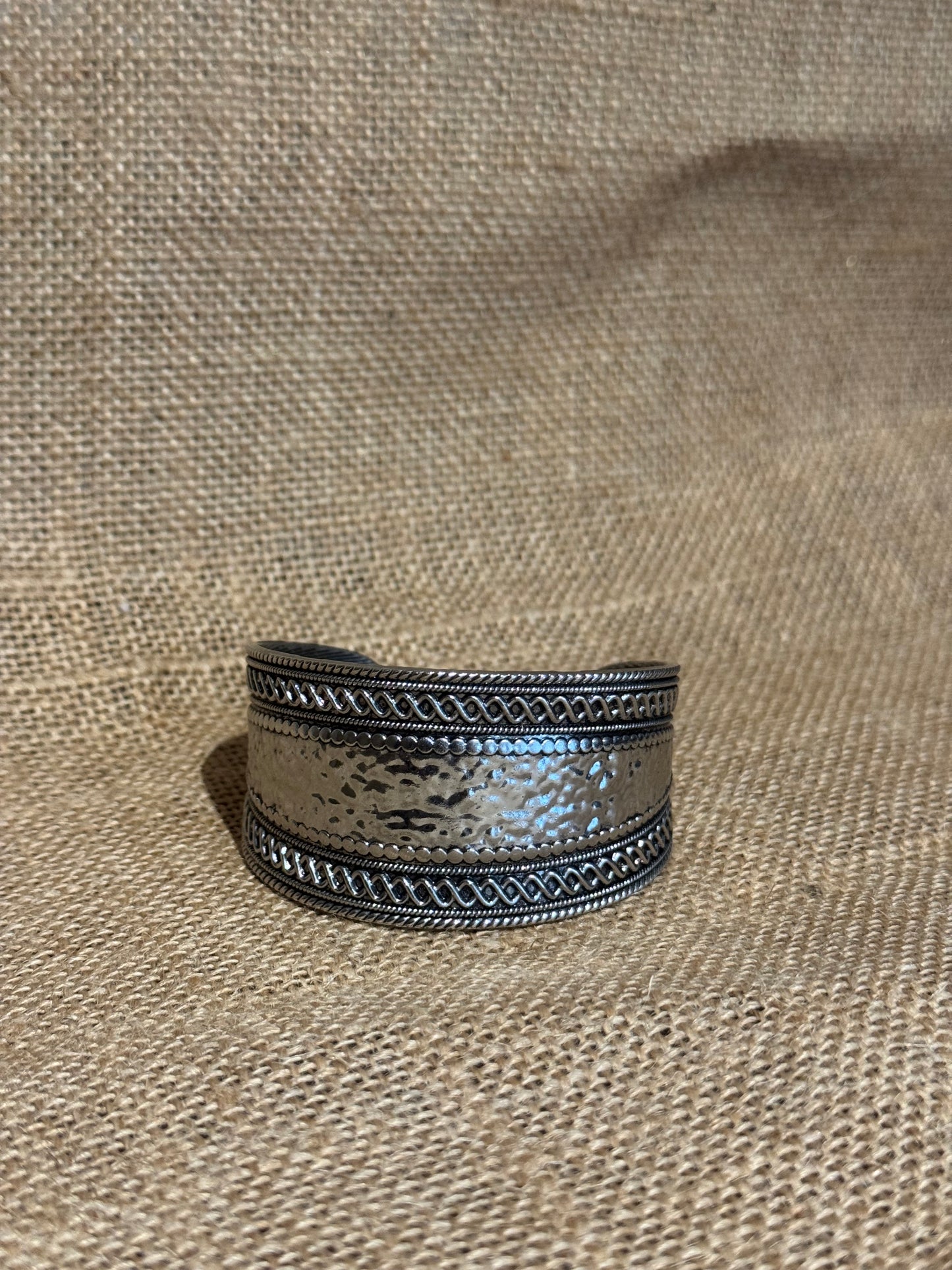 Boho Silver Statement Cuff Bracelet