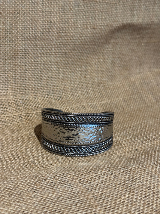 Boho Silver Statement Cuff Bracelet