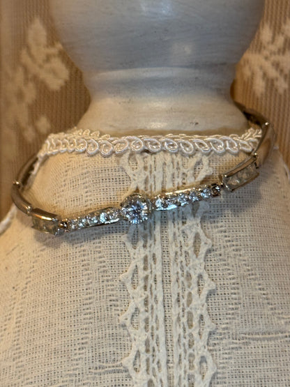 Crystal and Silver Tone Bracelet