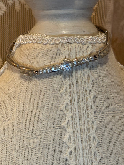 Crystal and Silver Tone Bracelet