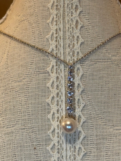 Eliot Danori Pearl & Cubic Zirconia Necklace and Earrings Set – Silver-Tone Bridal Jewelry