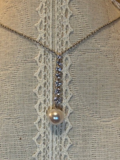 Eliot Danori Pearl & Cubic Zirconia Necklace and Earrings Set – Silver-Tone Bridal Jewelry