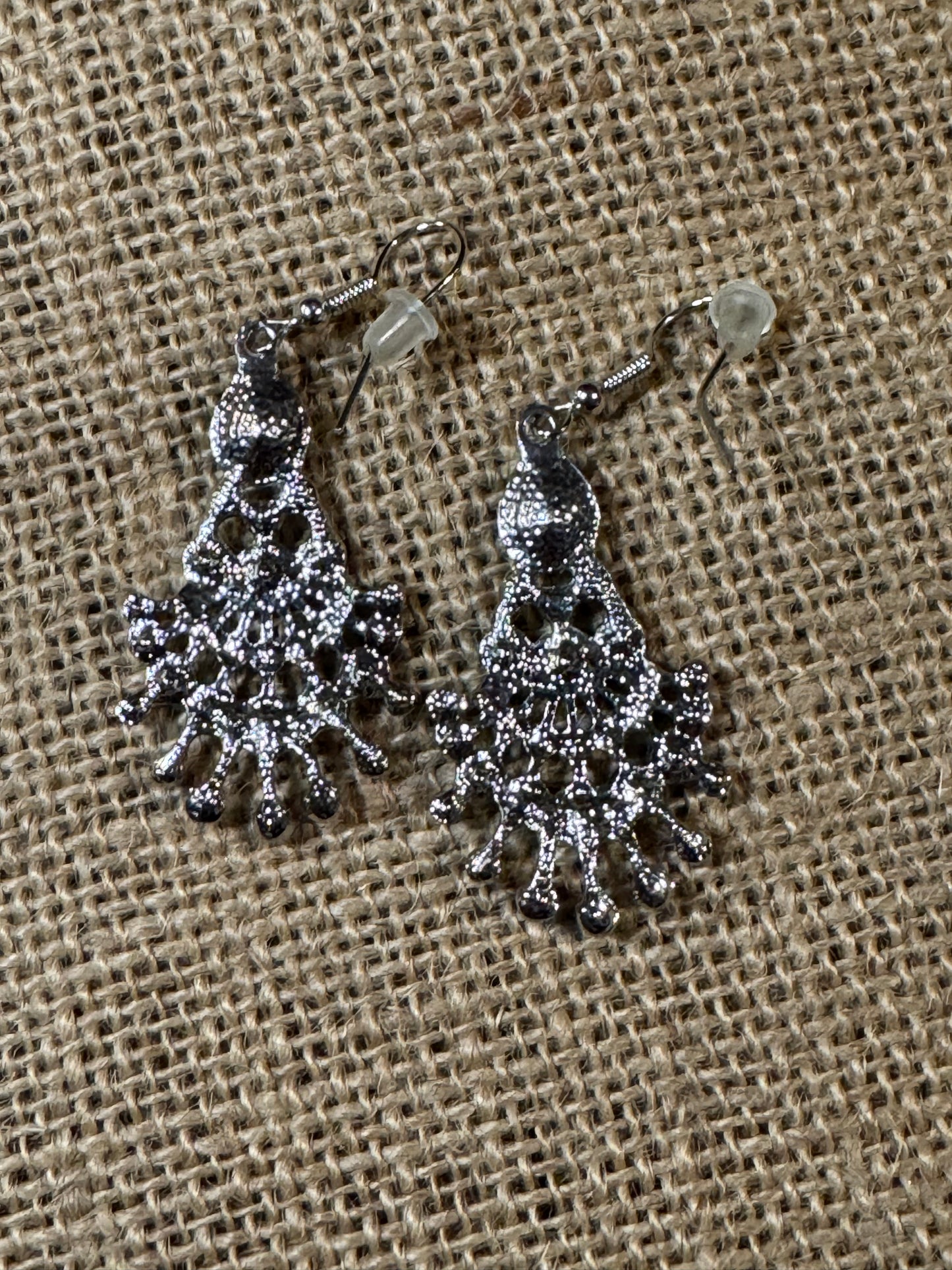 Black Stone Chandelier Earrings