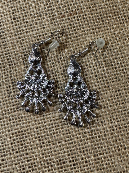 Black Stone Chandelier Earrings