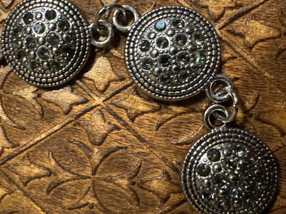 Silver-Tone Grey Rhinestone Bracelet