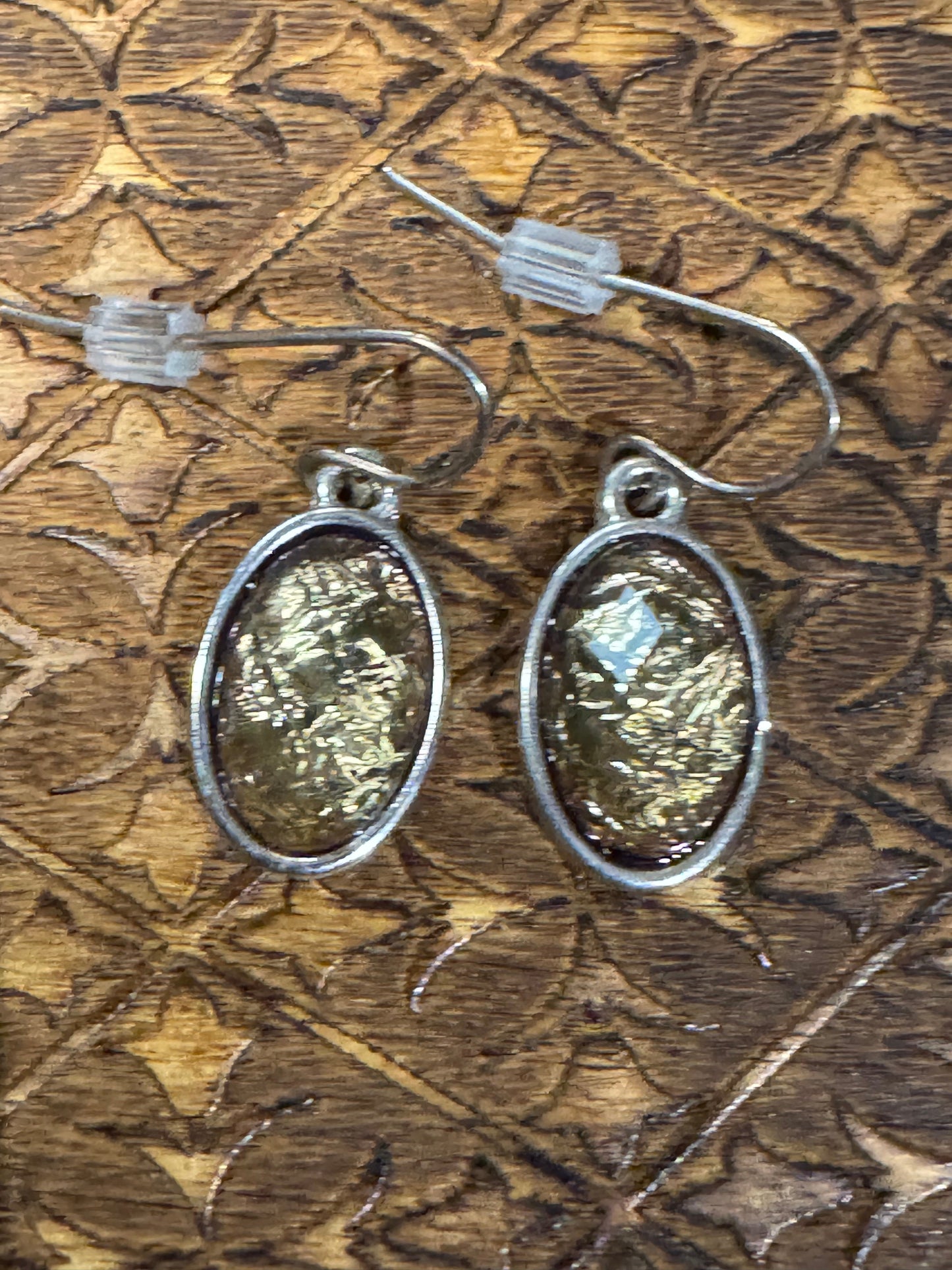 Amber Crystal Bezel Drop Earrings