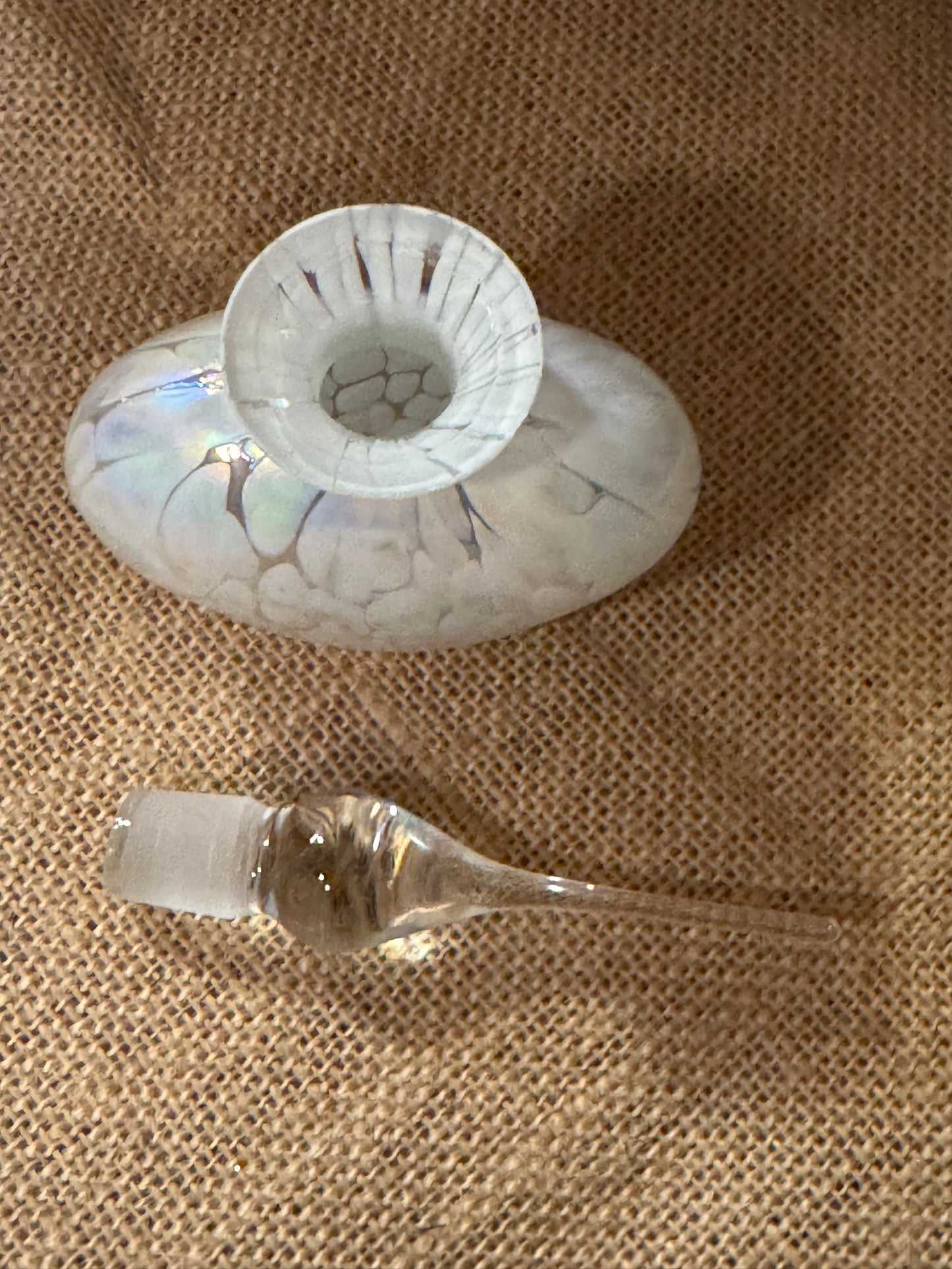 Vintage Silvestri Iridescent Art Glass Perfume Bottle - Collector's Item!!