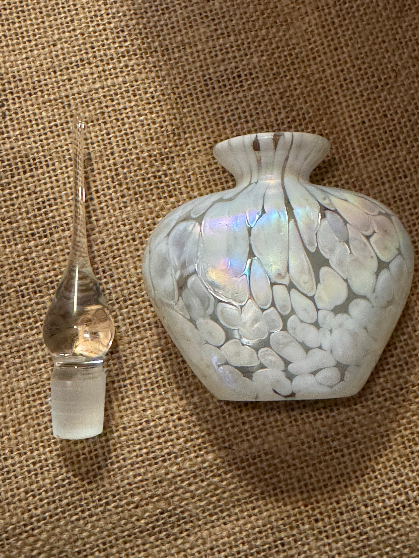 Vintage Silvestri Iridescent Art Glass Perfume Bottle - Collector's Item!!