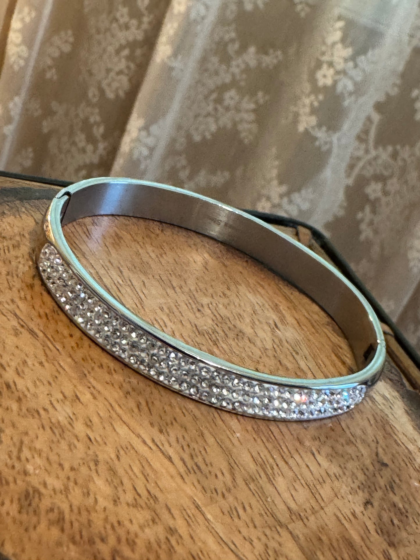 City Radiance: Signed JCM Crystal Hinged Bangle