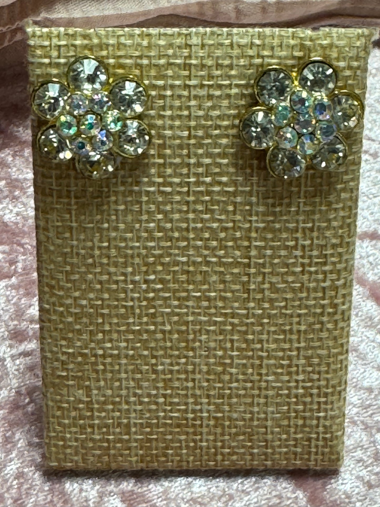 Vintage 1928 brand daisy-style rhinestone stud earrings