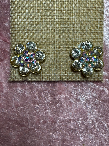 Vintage 1928 brand daisy-style rhinestone stud earrings