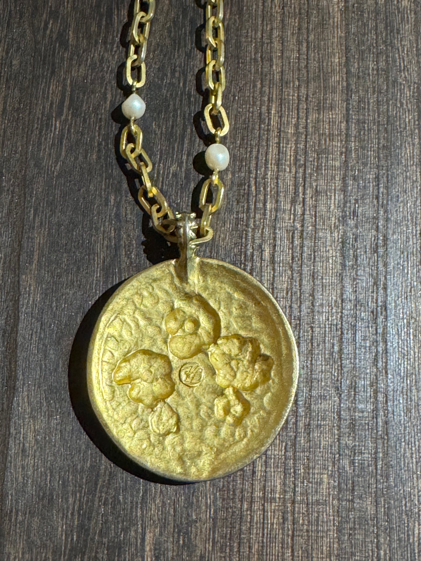 Vintage 1996 Karl Lagerfeld Enamel Floral Disc Pendant Necklace - A Rare and Coveted Collectors’ Treasure