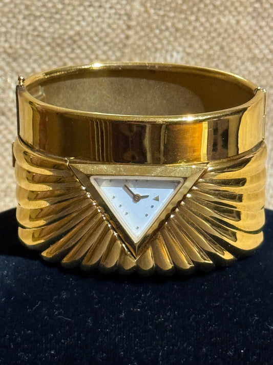 Vintage 1988 Franklin Mint Pyramid Cuff Watch - Collector's Item