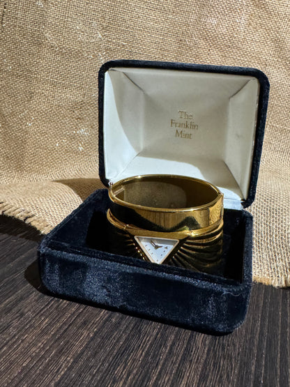 Vintage 1988 Franklin Mint Pyramid Cuff Watch - Collector's Item