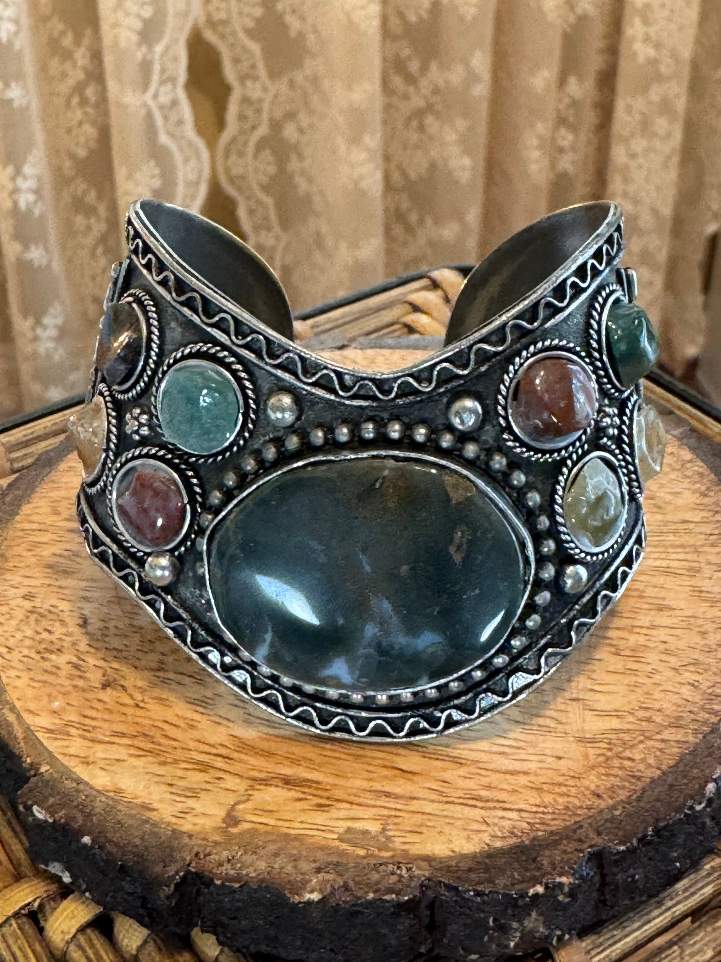 Vintage Artisan Cuff Bracelet, Handcrafted in India