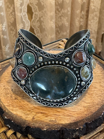 Vintage Artisan Cuff Bracelet, Handcrafted in India