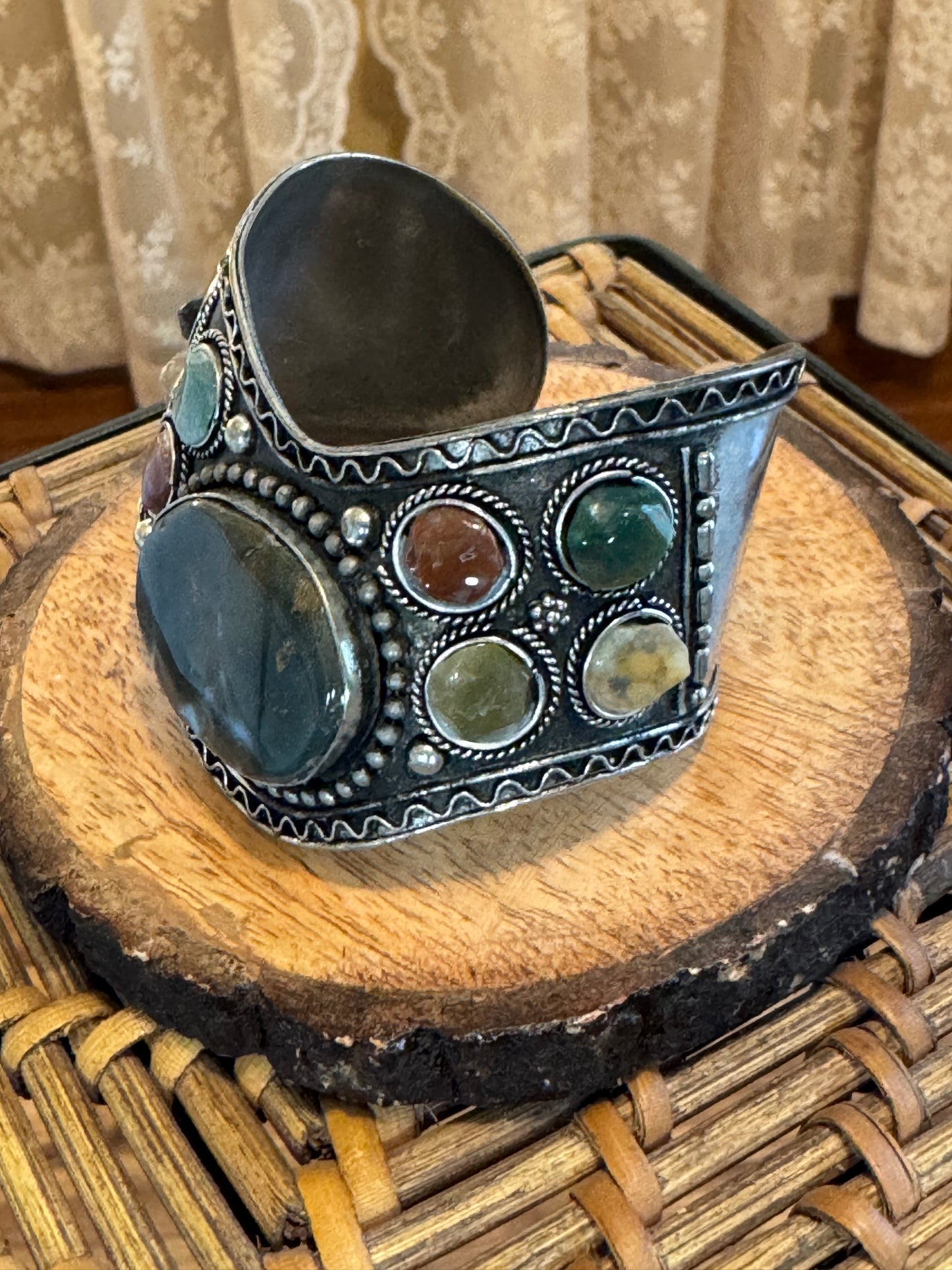 Vintage Artisan Cuff Bracelet, Handcrafted in India
