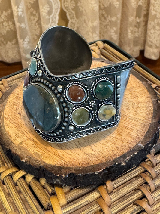 Vintage Artisan Cuff Bracelet, Handcrafted in India