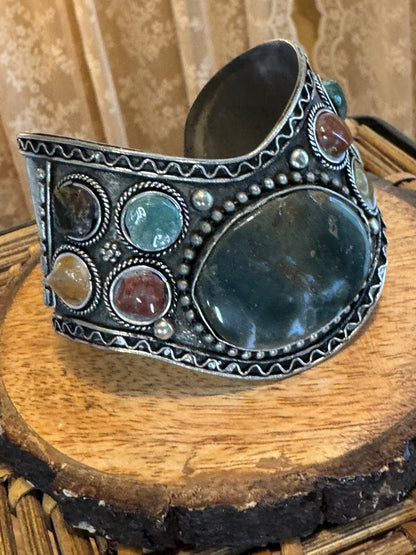 Vintage Artisan Cuff Bracelet, Handcrafted in India