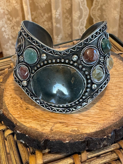 Vintage Artisan Cuff Bracelet, Handcrafted in India
