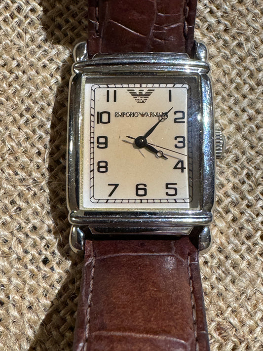 Vintage Emporio Armani Vintage Tank-style Women's Watch — Circa 1990s