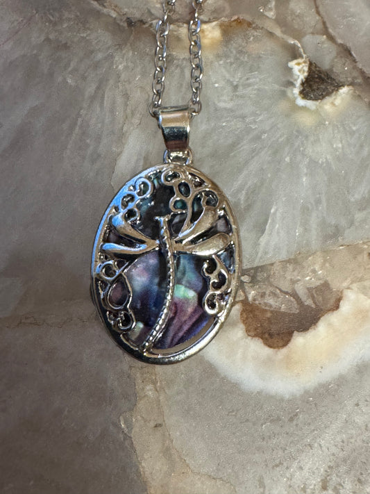 Silver-Tone Dragonfly Pendant Necklace