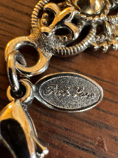Vintage Park Lane jewelry set features ornate, two-tone metalwork - necklace and earring pair