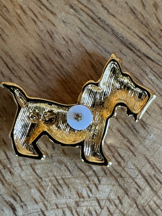 Vintage Swarovski Retired Pave Crystal Scottie Dog Lapel Pin