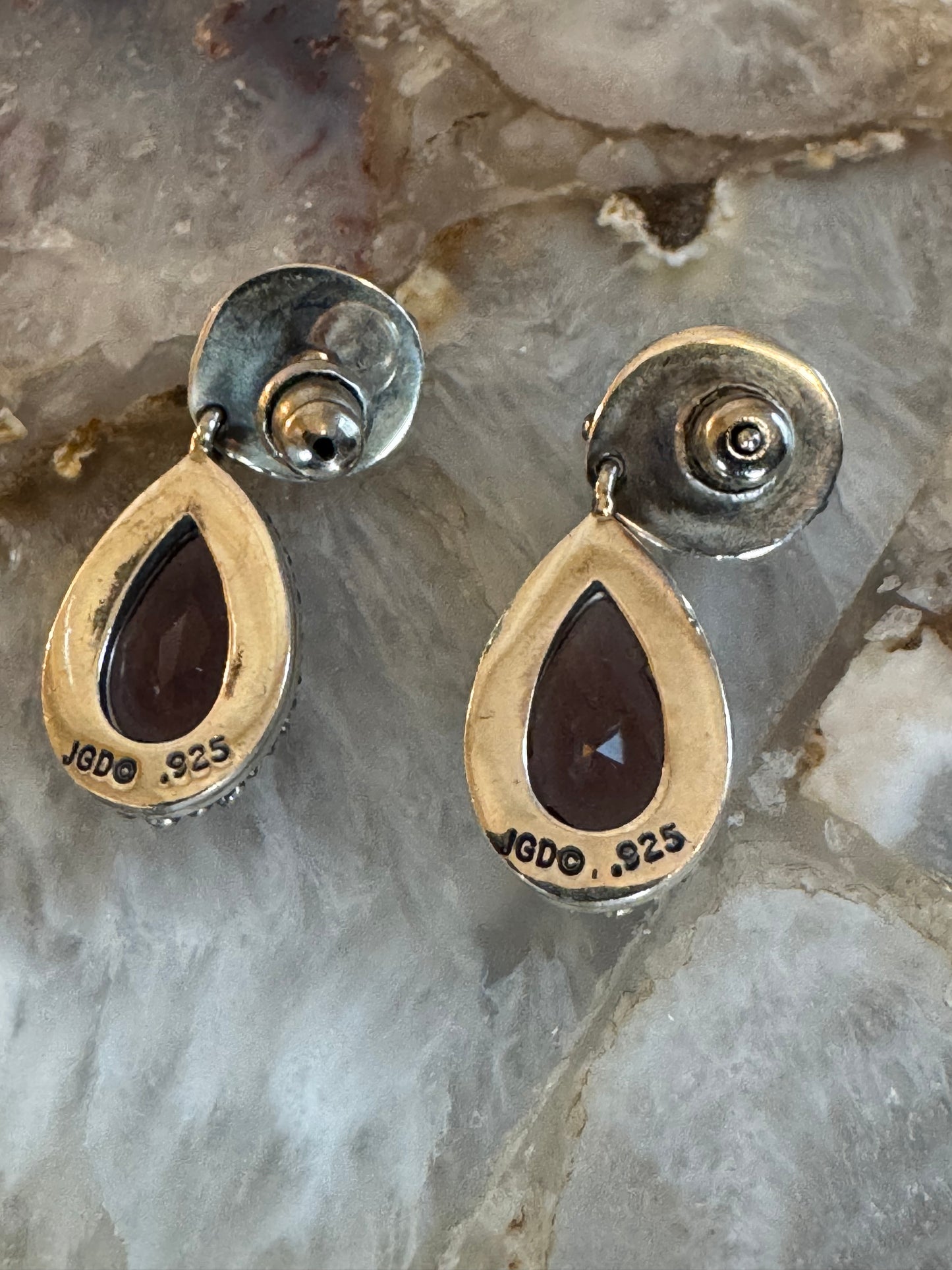 Vintage Janice Girardi Sterling Silver Amethyst & Pearl Drop Earrings ✨