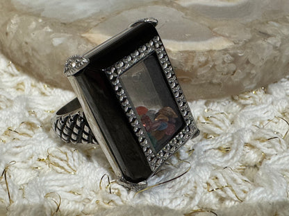 Vintage-Inspired Shaker Locket Ring - Size 8