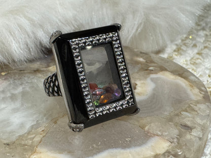 Vintage-Inspired Shaker Locket Ring - Size 8