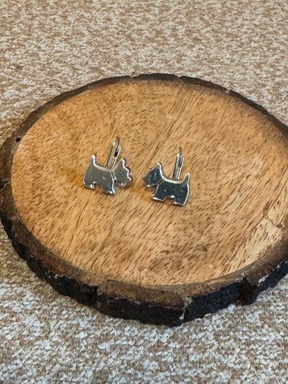 Agatha Paris 925 Silver Scottie Dog Earrings, Classic French Designer Vintage