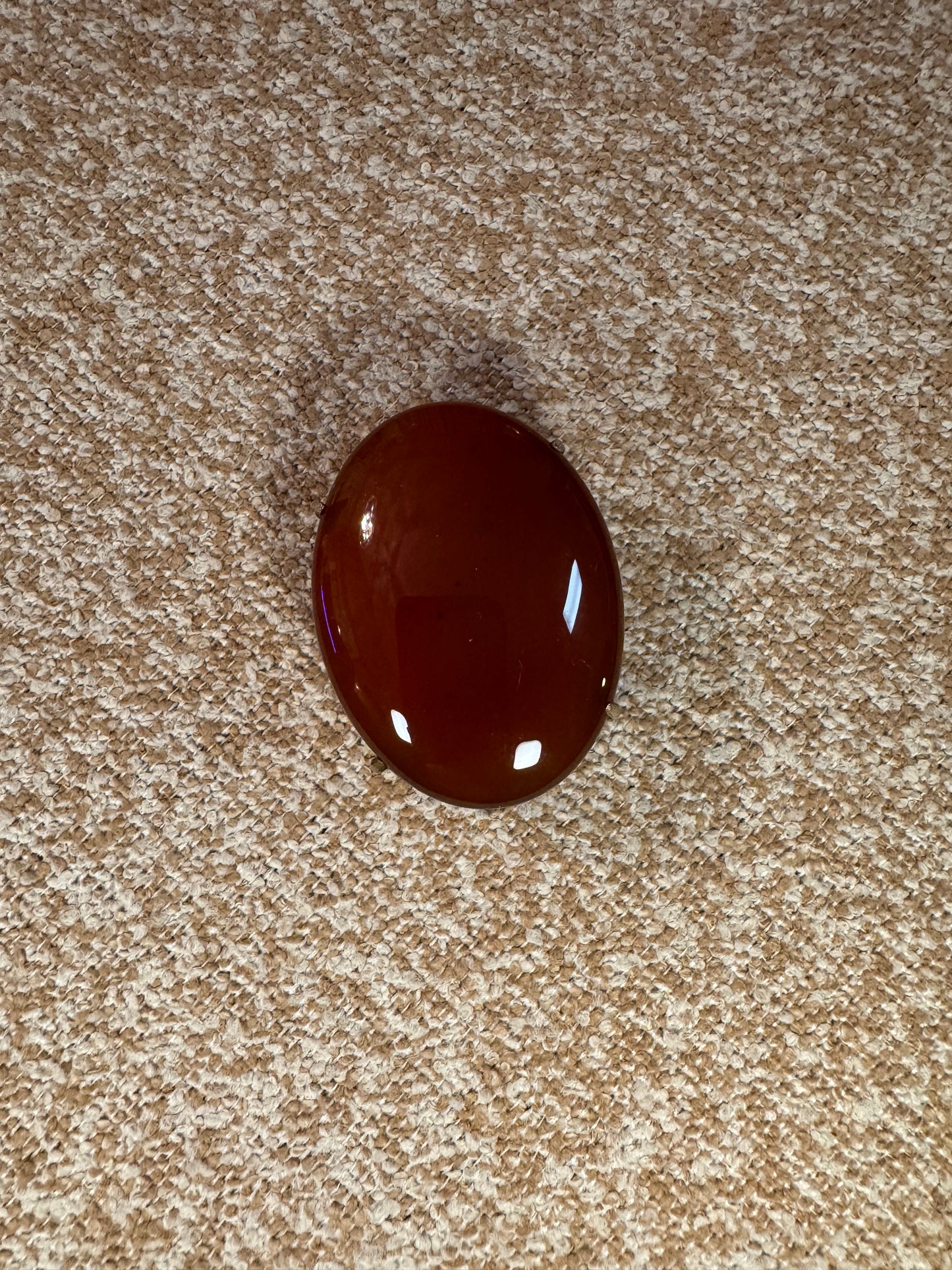 Vintage Garnet or Carnelian Cabochon Brooch / Pendant