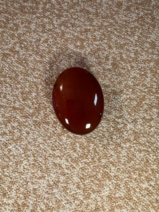 Vintage Garnet or Carnelian Cabochon Brooch / Pendant