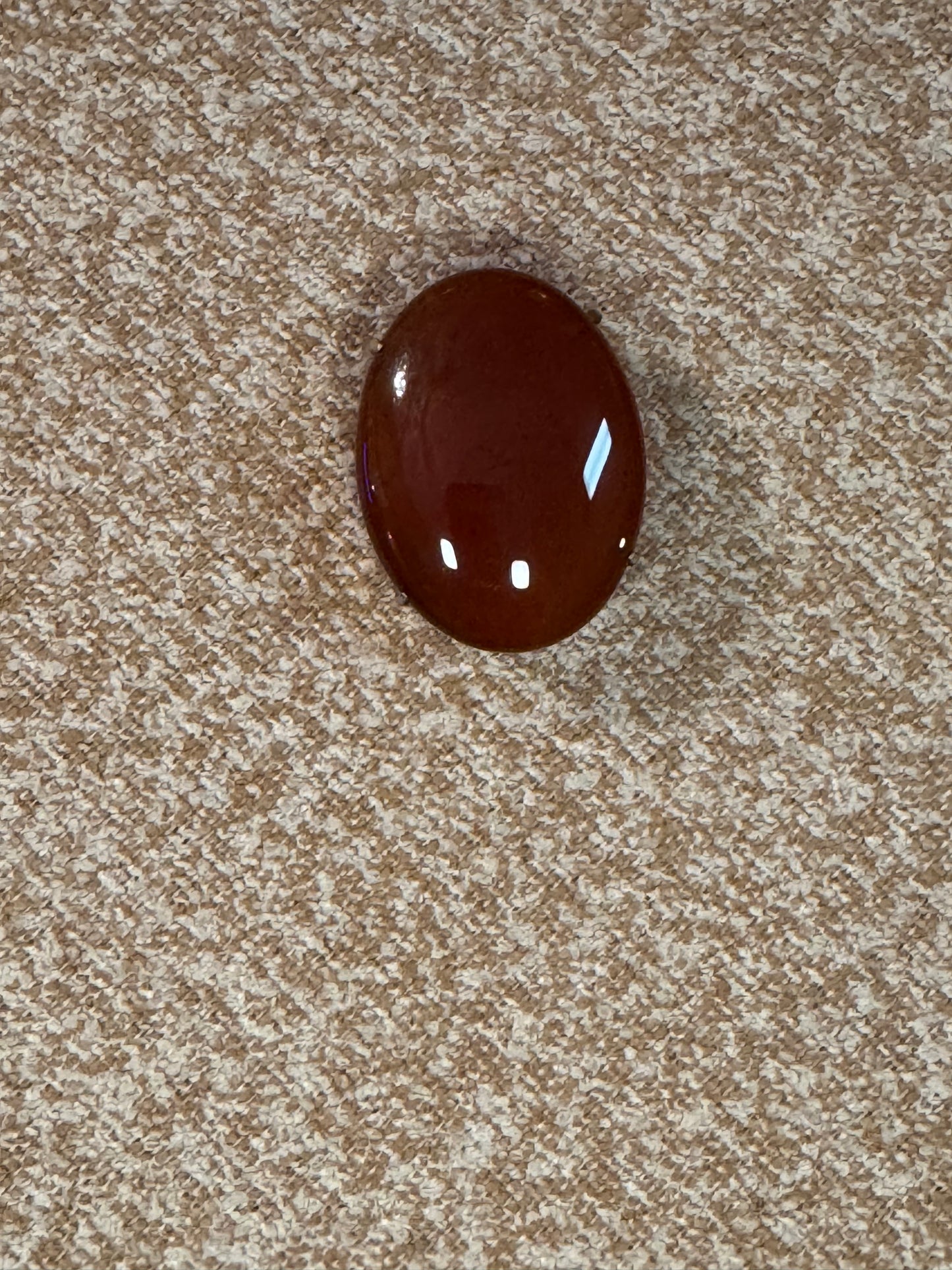 Vintage Garnet or Carnelian Cabochon Brooch / Pendant