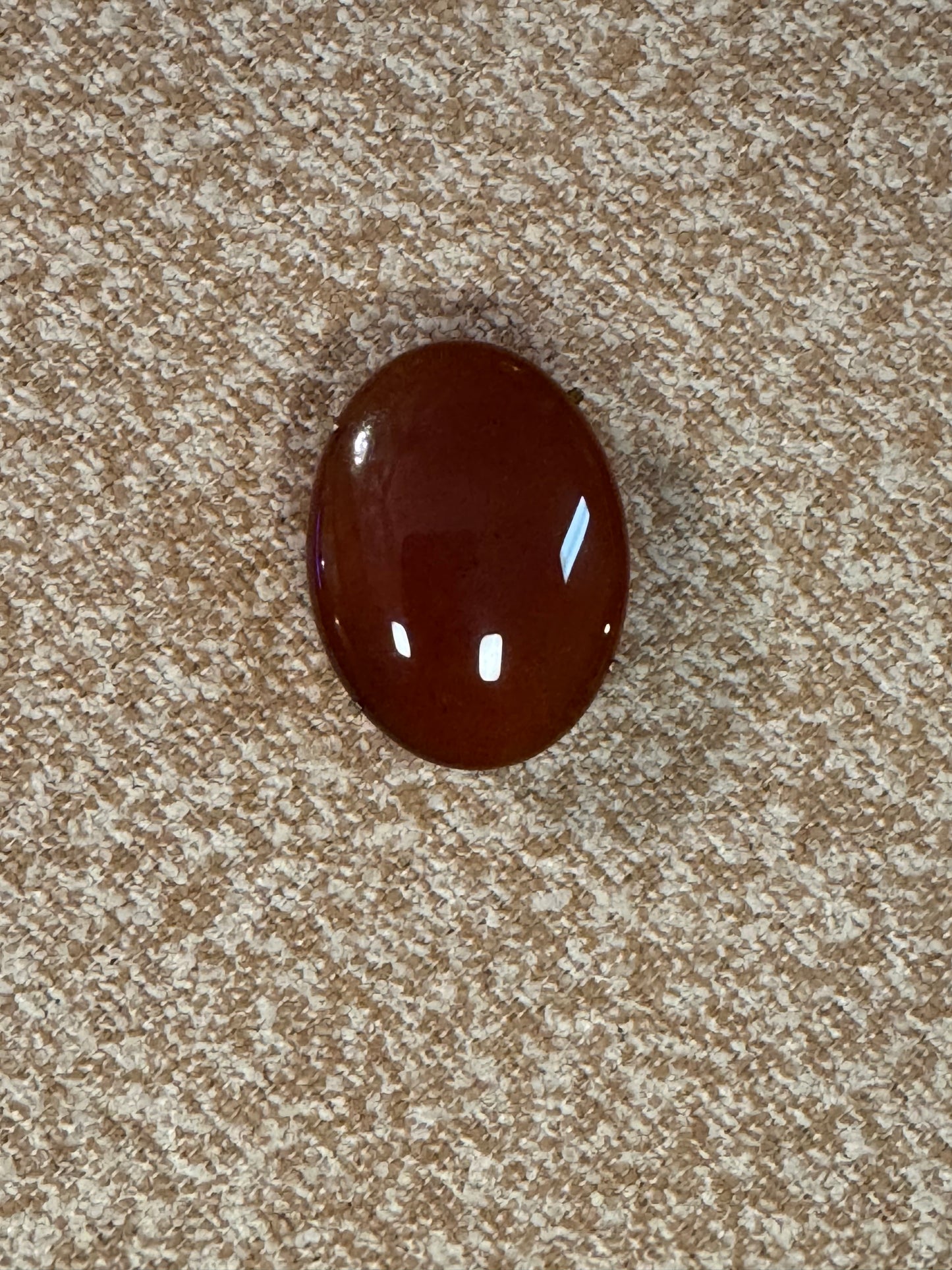 Vintage Garnet or Carnelian Cabochon Brooch / Pendant