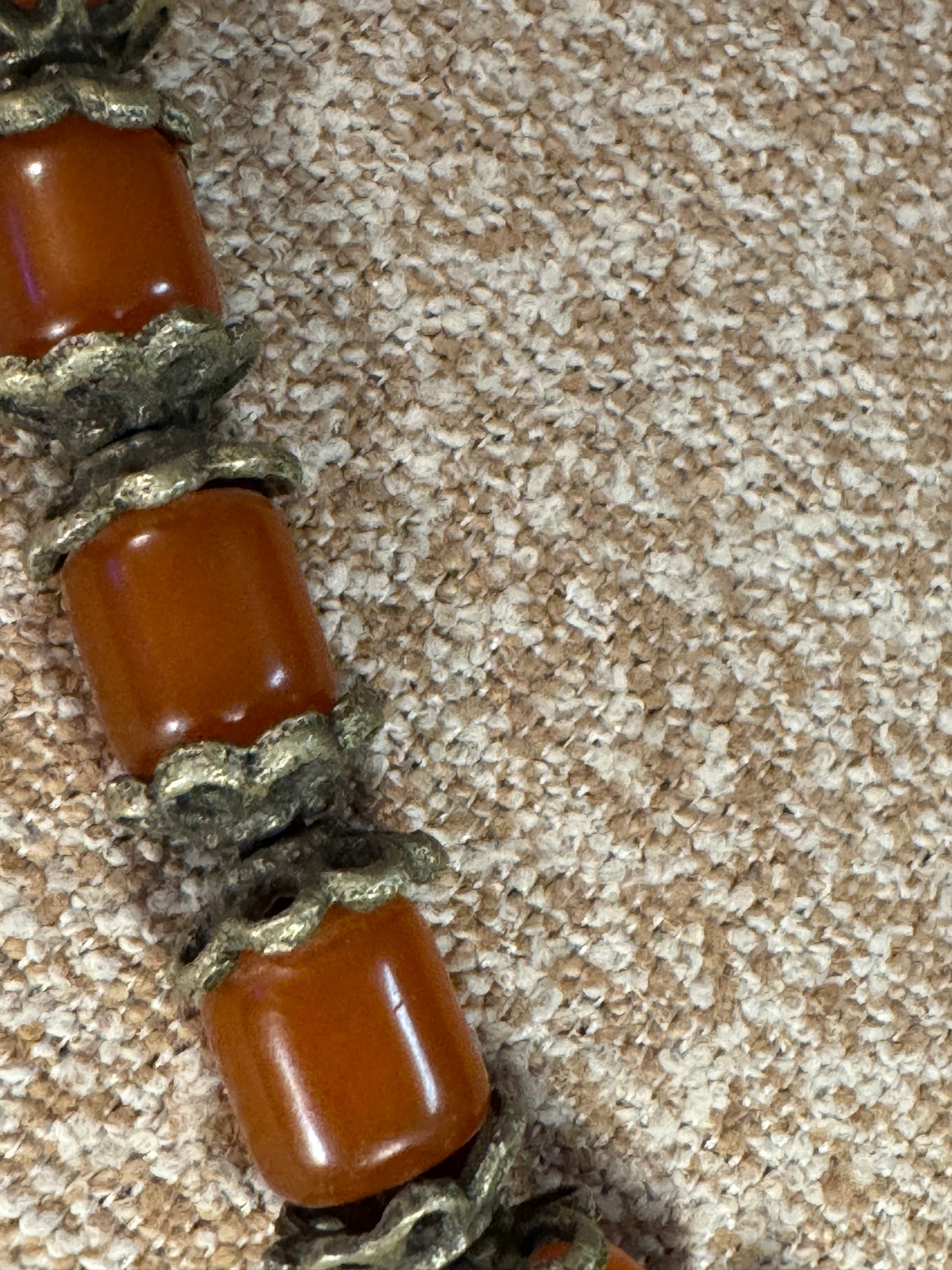 Vintage Bakelite Barrel Bead Statement Necklace – 24" One-of-a-Kind Design