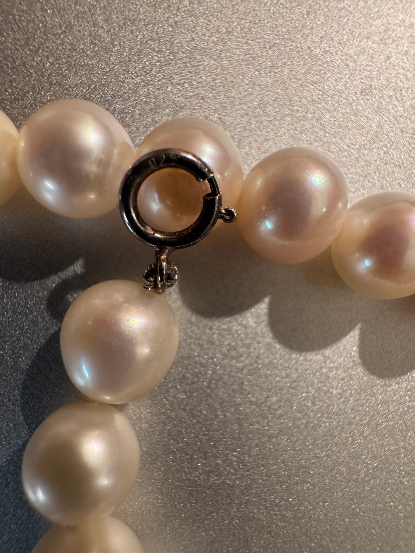 Exquisite Vintage Strand of Freshwater Cultured Pearls featuring a Sterling Silver (marked 925) Clasp